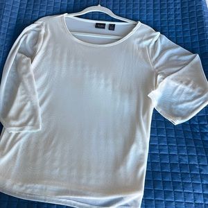 Chicos Travelers Collection with Soft Pin-dot fabric  and sheer sleeves